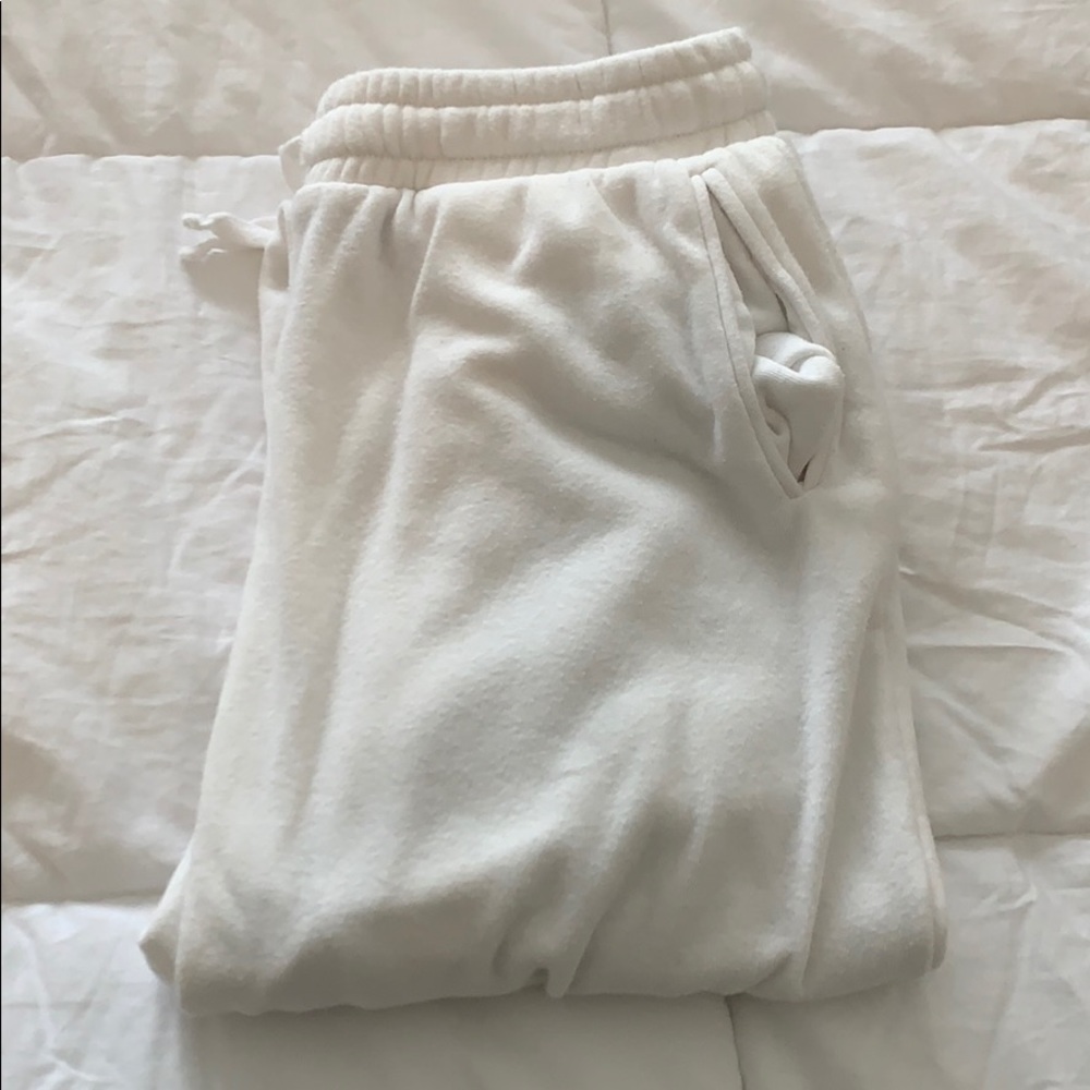 white sweatpants